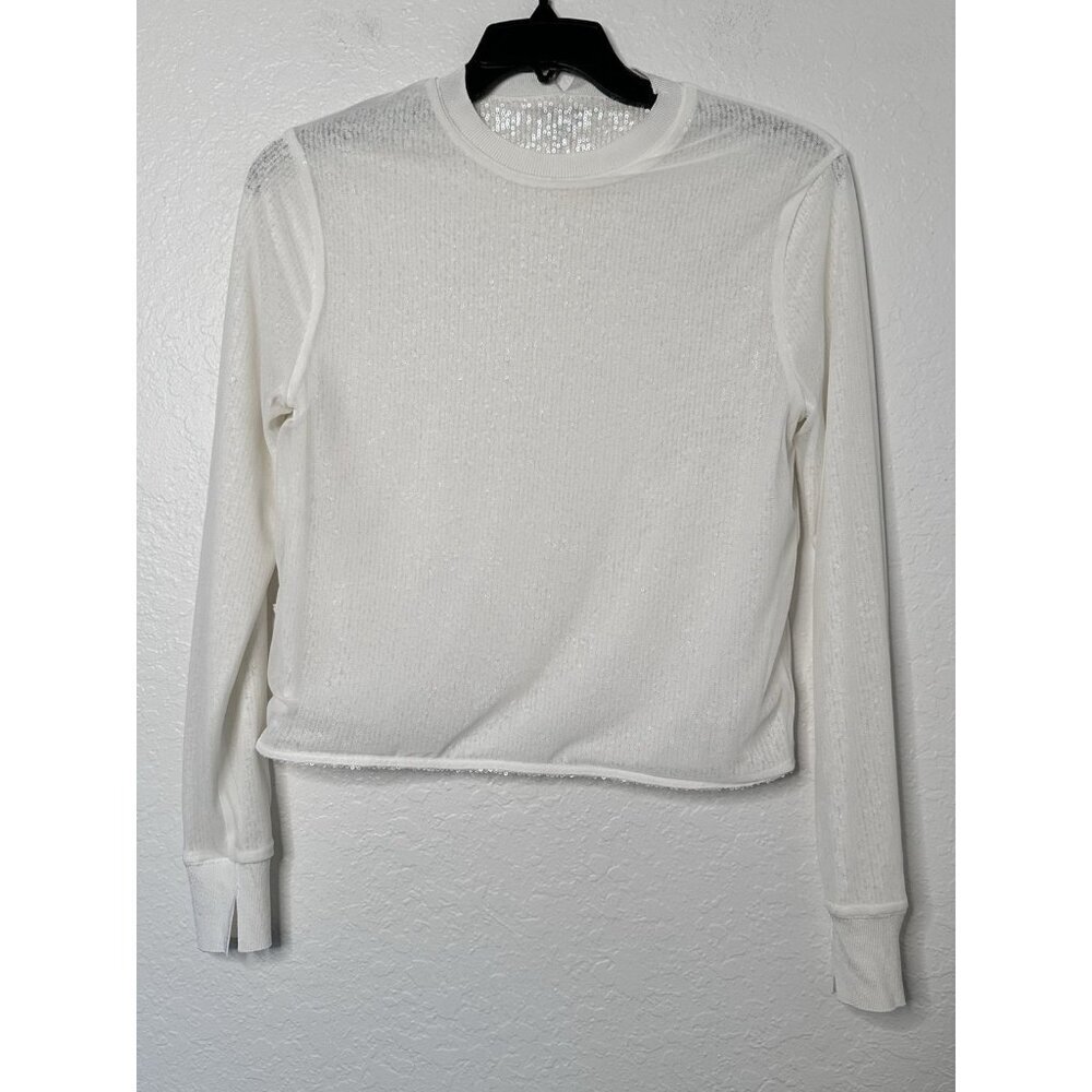 Allsaints Juela Women's White Sequined Stretch Sweater‎ Lined Size Medium - Picture 6 of 6
